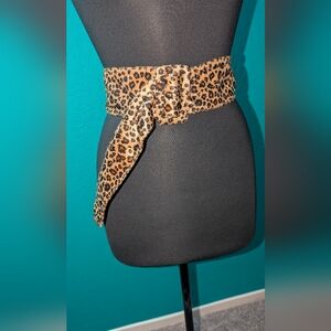 Leopard Print Women's Belt Man-made Material Size S/M